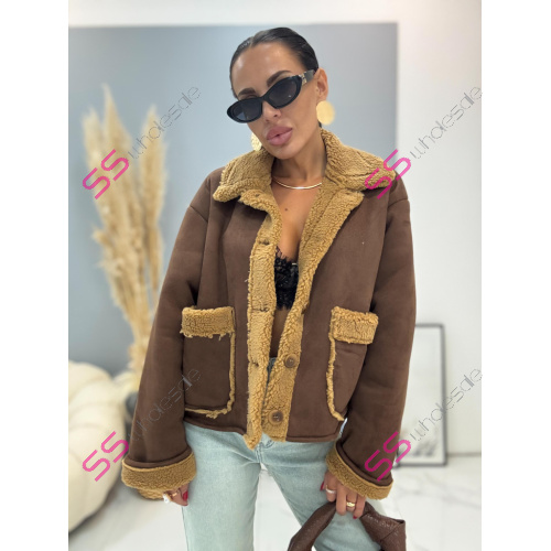 Velúrová bunda s detailmi z kožušiny AMBER