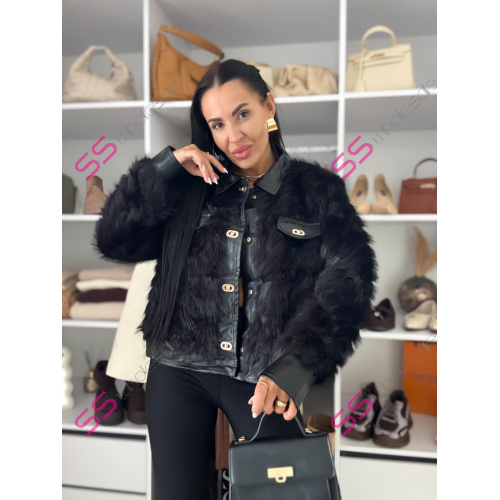 Koženková kožušinová bunda HAWA