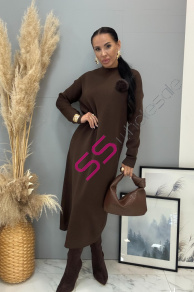 Dlhé pletené šaty s ozdobou ANEKA