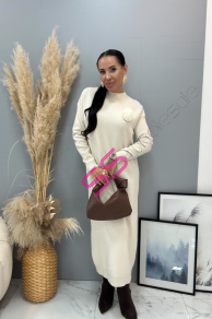 Dlhé pletené šaty s ozdobou ANEKA