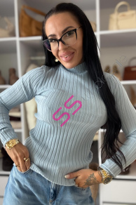 Vrúbkovaný pulóver KIRA+