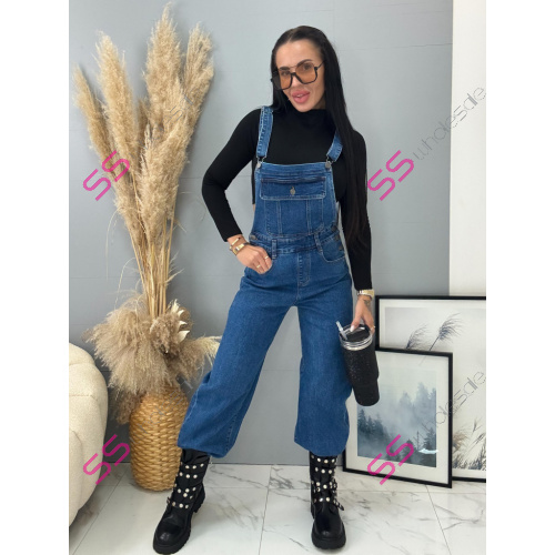 Modré wide-leg rifle na traky CLYRA