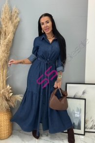 Dlhé denim šaty na gombíky MENOLA