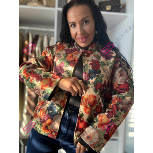 Kvetovaná bomber bunda RAHILA