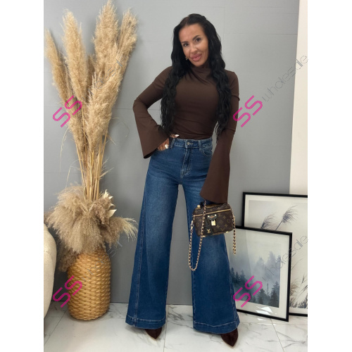 Wide-leg rifle s vysokým pásom