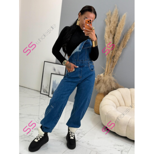 Modré wide-leg rifle na traky CLYRA