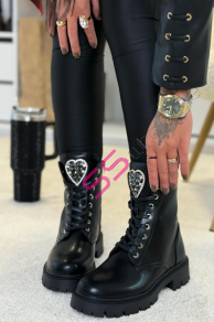 Šnúrovacie čižmy zdobené kamienkami HAIFA+