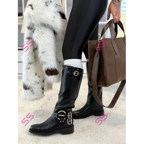 Čierne vysoké čižmy KACEY-