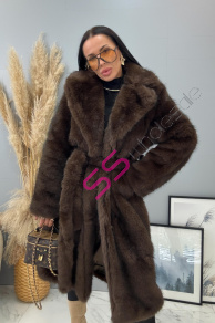 Kožušinová bunda s opaskom MIRANA