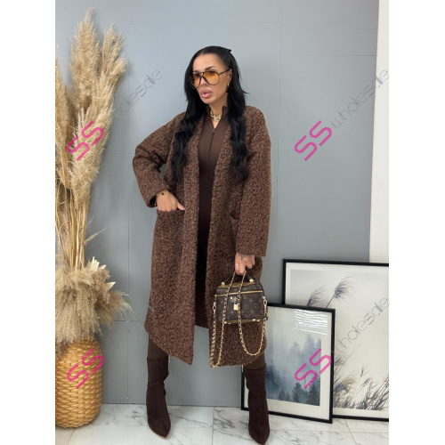 Uzlíkový kabát s otvoreným strihom a opaskom ELSE