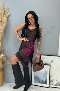 Saténové šaty so čipkou LAYLAH