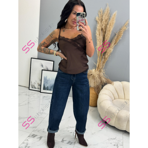 Saténový top s čipkou DAYANA