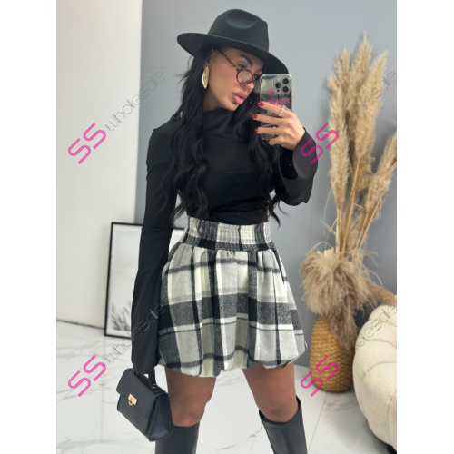 Károvaná balónová sukňa s gumeným pásom DASHNA+