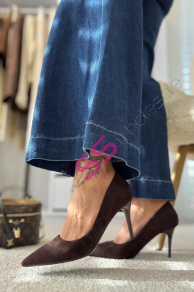 Semišové hnedé lodičky BERNISS