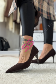 Semišové hnedé lodičky BERNISS