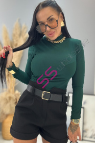 Čierne hrubé šortky s opaskom KALISA