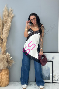 Saténový top so čipkou LAYLAH