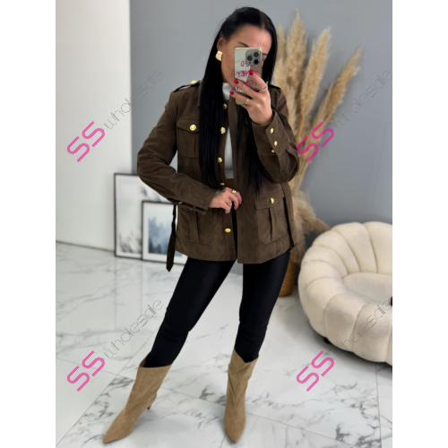 Velúrová bunda s opaskom LAMISA