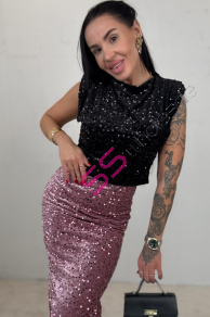 Velvet blúzka zdobená flitrami SHYLA+