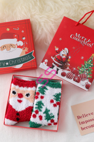 Vianočné ponožky v darčekovej krabičke s darčekovou taškou