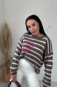 Pletený hnedý pulóver DIANA