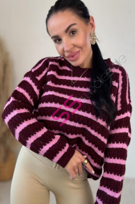 Pletený bordový pulóver DIANA