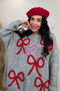 Pletený pulóver zdobený mašľou DAIZI