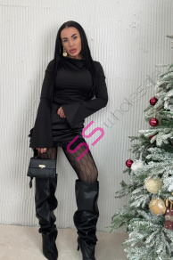 Saténová sukňa s čipkou SAMERIA