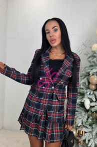 Kárované sako so zlatými gombíkmi MEARA+