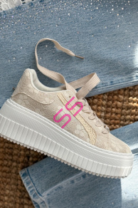 Trblietavé tenisky zdobené čipkou ANIRMA