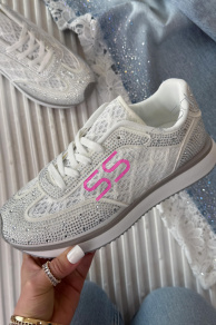 Platformové tenisky zdobené kamienkami NESANA-