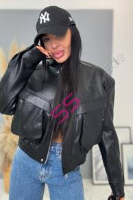 Koženková bunda s vypchávkami NALONA