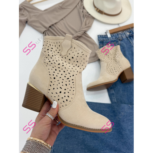 Semišové dierkované jarné čižmy DALVA-