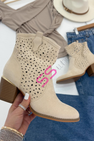 Semišové dierkované jarné čižmy DALVA