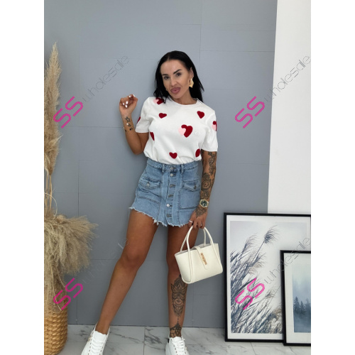 Denimový skort s gombíkmi vpredu NANNY