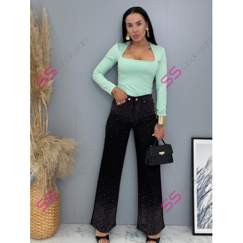 Vysokopásové wide leg rifle s kamienkami