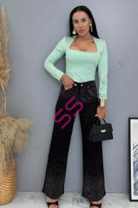 Vysokopásové wide leg rifle s kamienkami