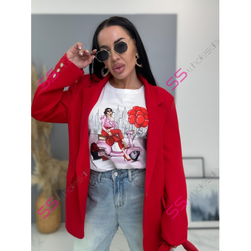 Biele tričko s potlačou BELLA