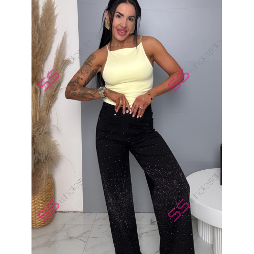 Vysokopásové wide leg rifle s kamienkami