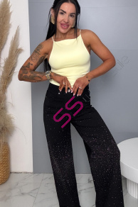 Vysokopásové wide leg rifle s kamienkami