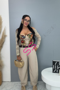 Balónové nohavice s gumeným pásom a opaskom ERINE