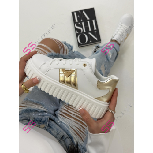 Platformové kožené tenisky so zlatými aplikáciami LIMA