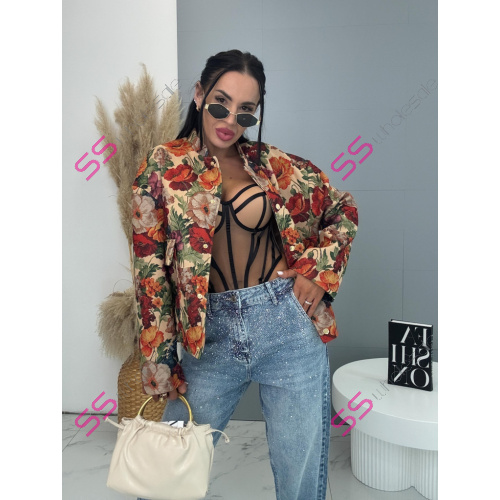 Kvetovaná bomber bunda FLOWER