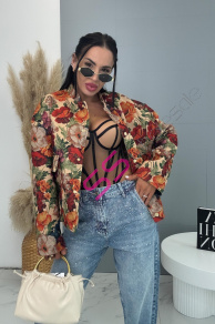 Kvetovaná bomber bunda FLOWER