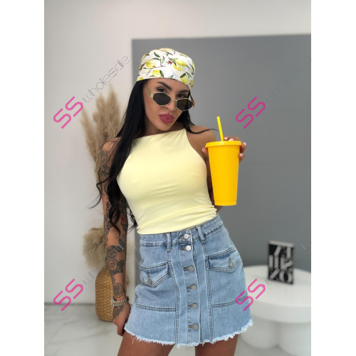 Denimový skort s gombíkmi vpredu NANNY