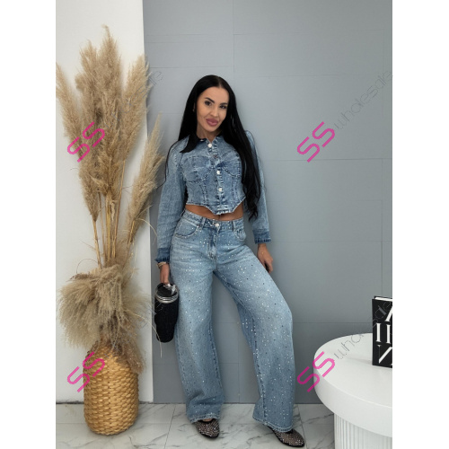 Vysokopásové wide leg rifle s kamienkami