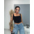 Denim crop-top s kamienkami CRYSTAL