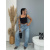 Denim crop-top s kamienkami CRYSTAL