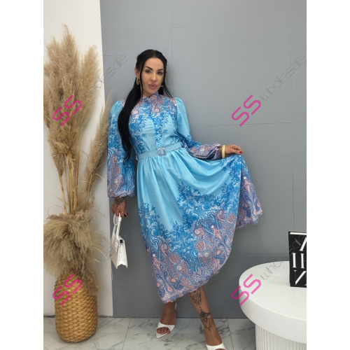 Vzorované košeľové dlhé šaty GRACE