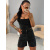 Denim crop-top s kamienkami CRYSTAL